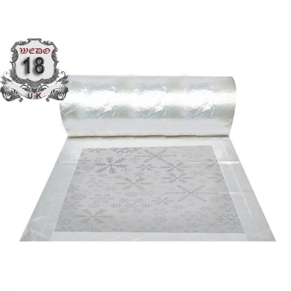 Clear/clear Snowflake Printed Polythene Rolls - class - 40in 10KG
