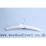 Satin Padded Coat Hanger in Ivory-per50