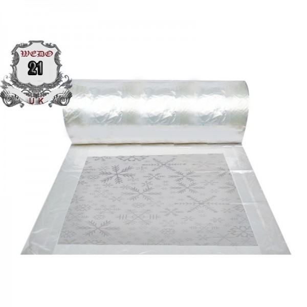 Clear/clear Snowflake Printed Polythene Rolls - 40" 10KG   only online price